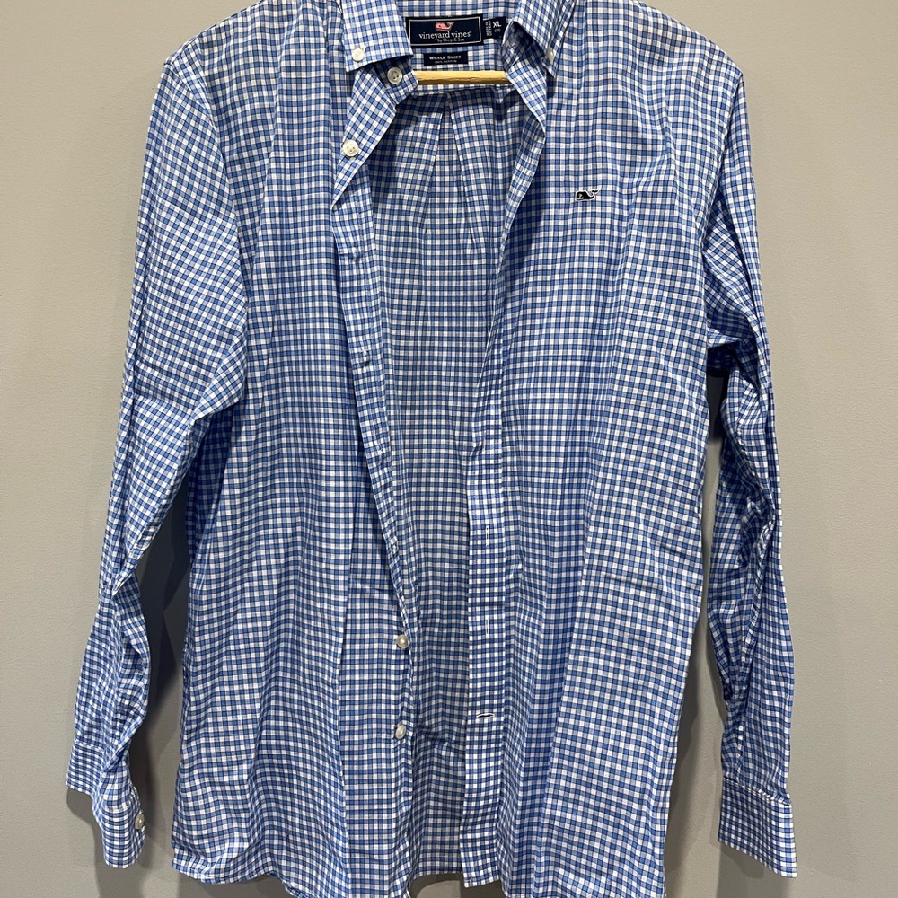 Vineyard Vines Boys Size 18 Blue Checkered Shirt